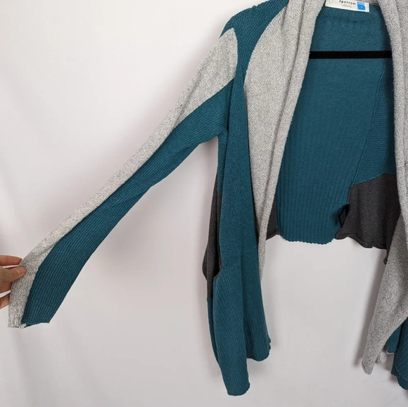 Anthropologie Sparrow Patchwork Waterfall Cardigan Open Front Sweater Boho sz.S - Picture 5 of 12